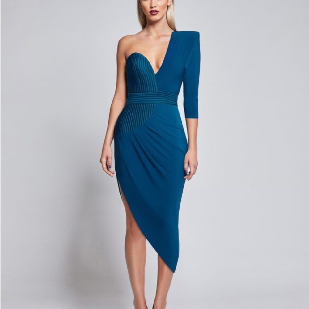 Zhivago Blue Midi Dress with Sophisticated Elegance